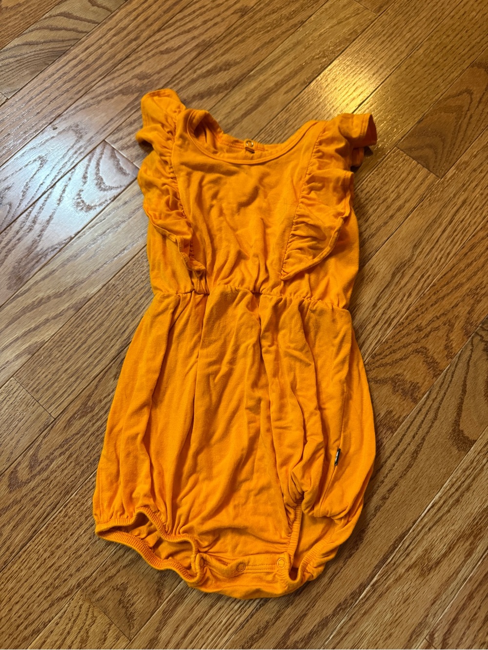 Kyte BABY Orange Ruffle Bubble Romper